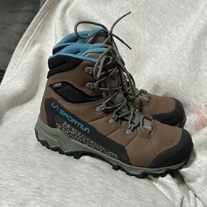 La Sportiva Brown and Teal Lace Up Boots